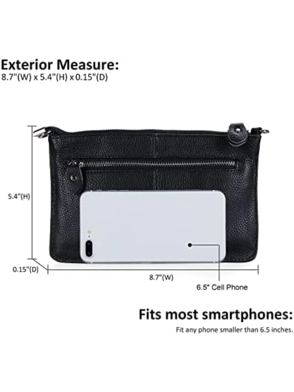 Stylish Genuine Leather Small Crossbody Bag & Wristlet Wallet for Women